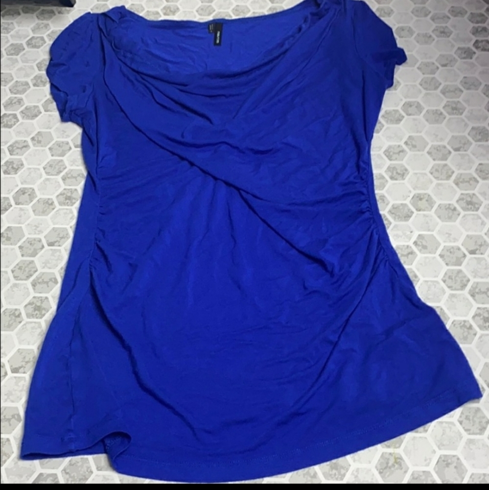 Maurices blue cowl neck short sleeve top L